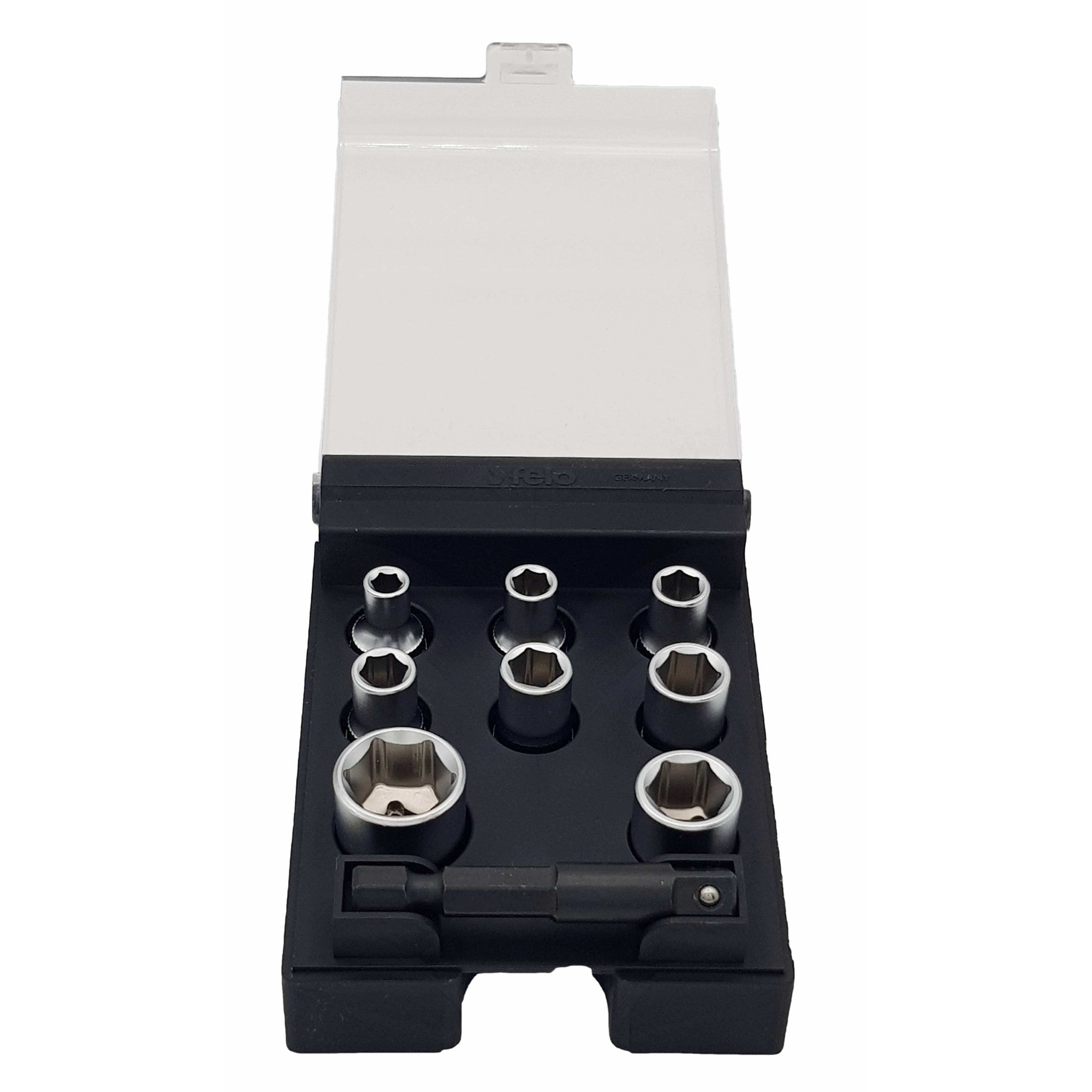 Felo 05798106 - 1/4" Drive Nut Box with 8 Metric Sockets & Adapter-Liger Tools