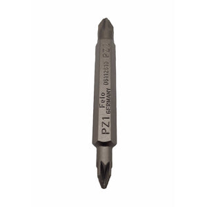 Felo 06112610 Reversible Industrial Bit, Pozidriv PZ 1 - PZ 2 x 60 mm-Liger Tools
