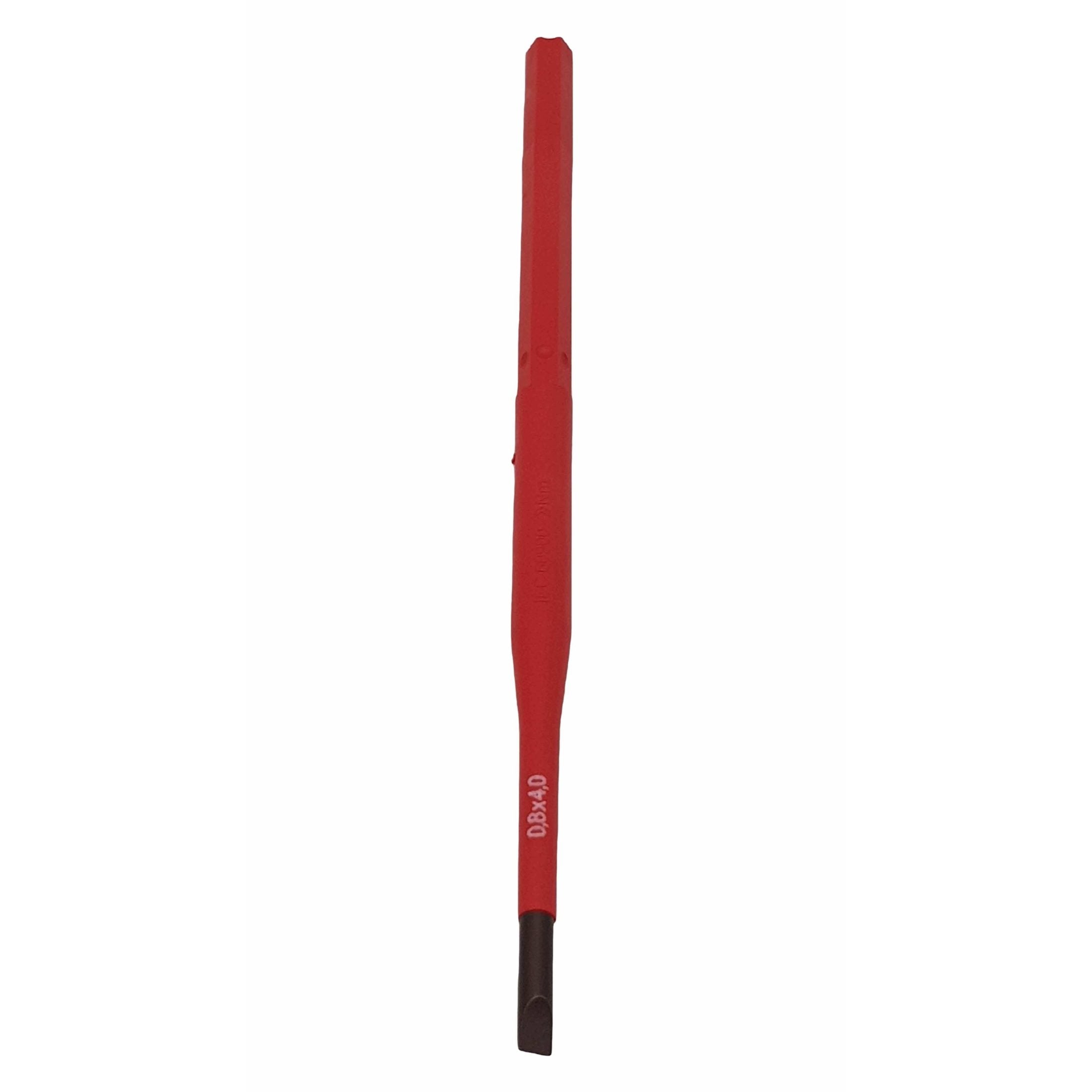 Felo 10004394 VDE Insulated Slim Blade for Torque Limiting Handle, Slotted SL 4.0 x 0.8 x 170 mm