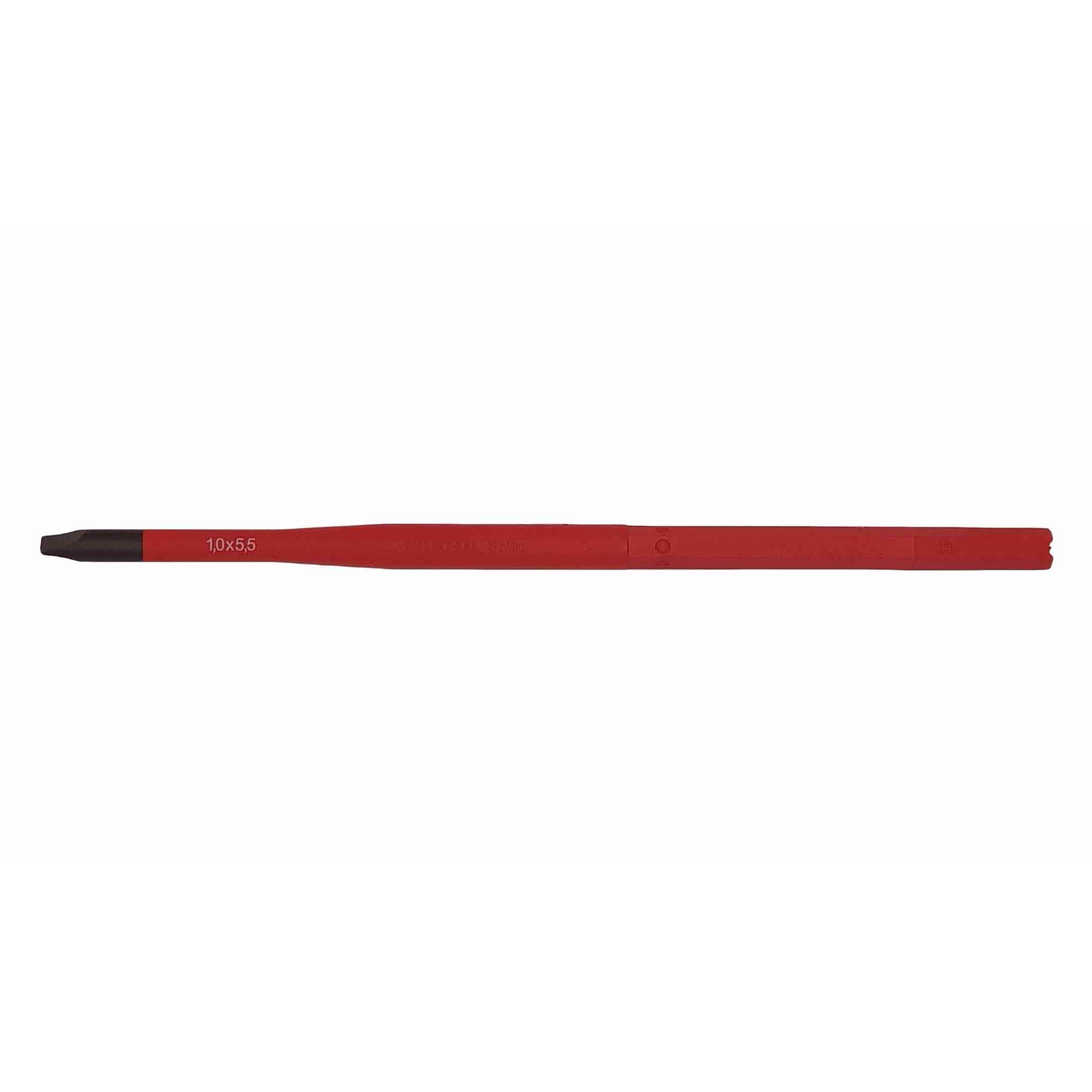 Felo 10055494 VDE Insulated Slim Blade for Torque Limiting Handle, Slotted SL 5.5 x 1.0 x 170 mm