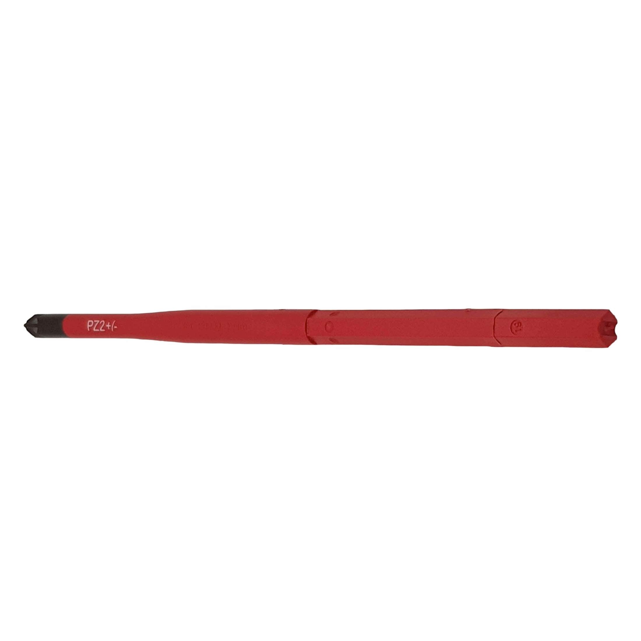 Felo 10720394 VDE Insulated Slim Blade for Torque Limiting Handle, Pozidriv/Slotted Plus-Minus 2 x 170 mm