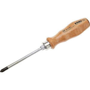 Felo 33595198 Wood Handle Slotted & Phillips Screwdriver Set, 5 Pieces
