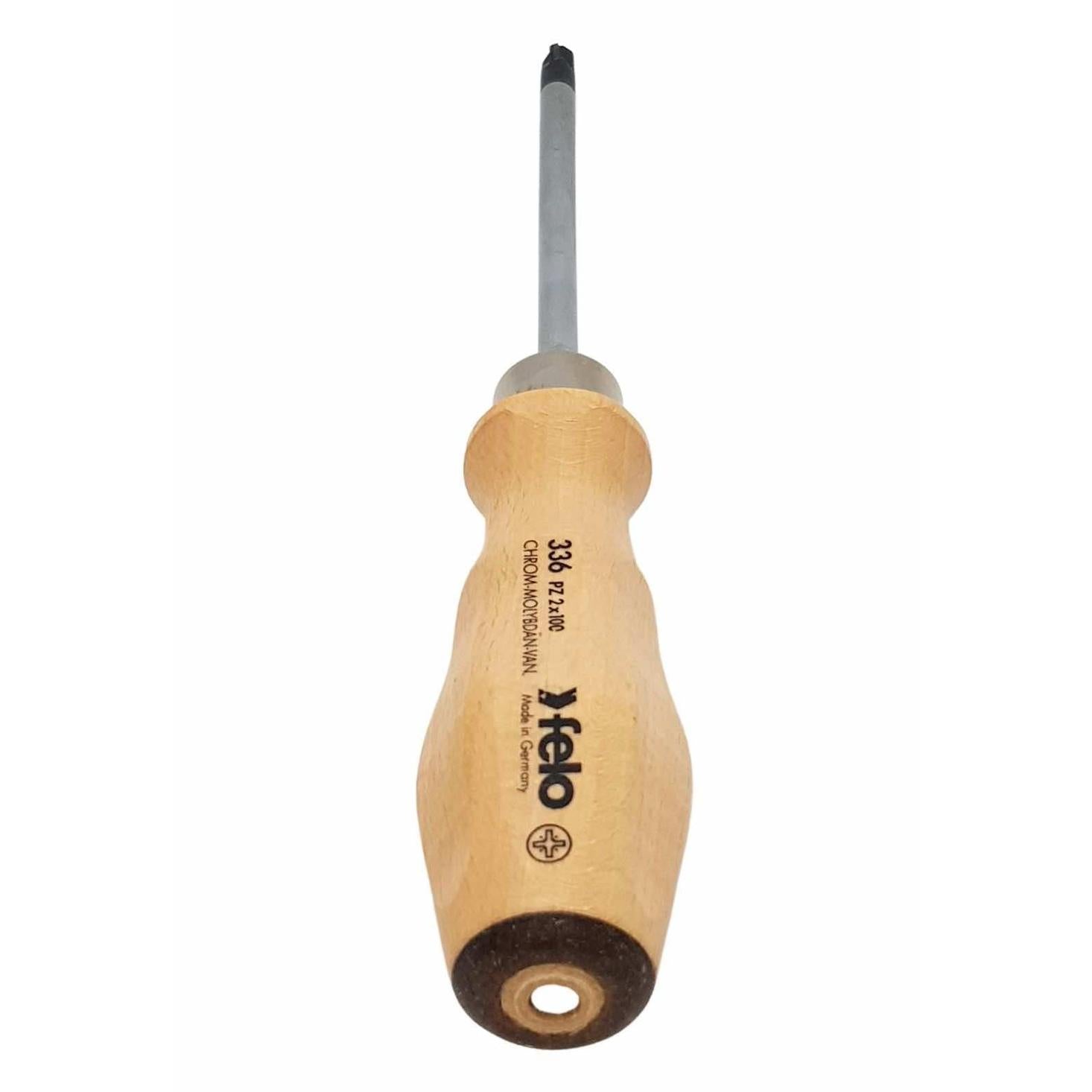 Felo 33620390 #2 x 100mm Wood Handle Pozidriv Screwdriver