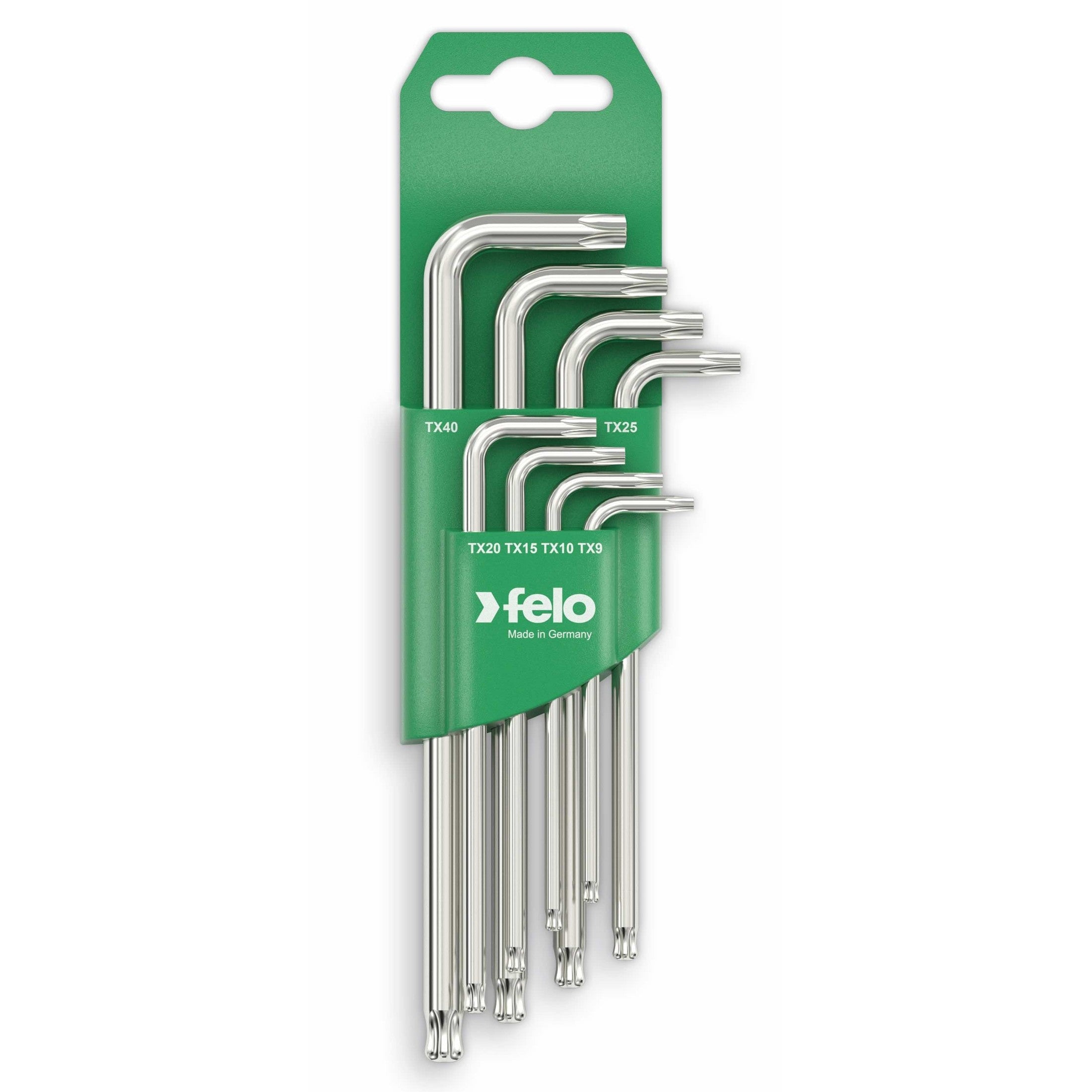 Felo 34808011 Ball End Torx L-Key Set, T9 - T40, 8 Pieces
