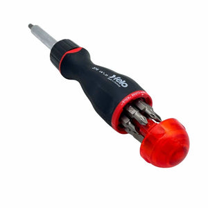 Felo 37400405 Magazine Handle Ratcheting Bitholder, SL/PZ/PH, 181 mm, 8 Pieces-Liger Tools