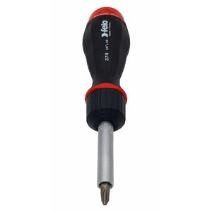 Felo 37420405 Magazine Handle Ratcheting Bitholder, SL/PZ/PH/Torx, 181 mm, 8 Pieces-Liger Tools