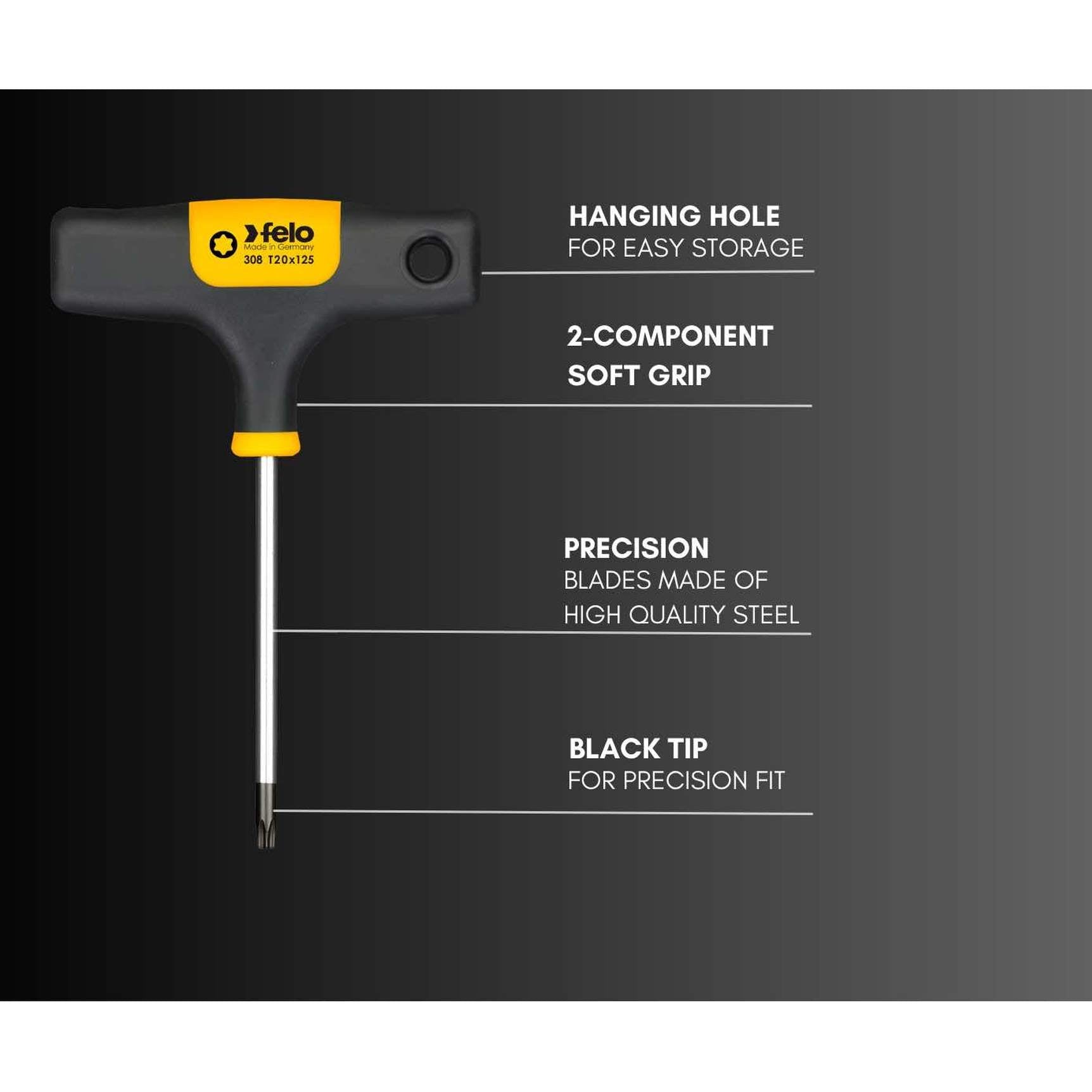 Felo 39763560 T-Handle with 1/4" Square Drive