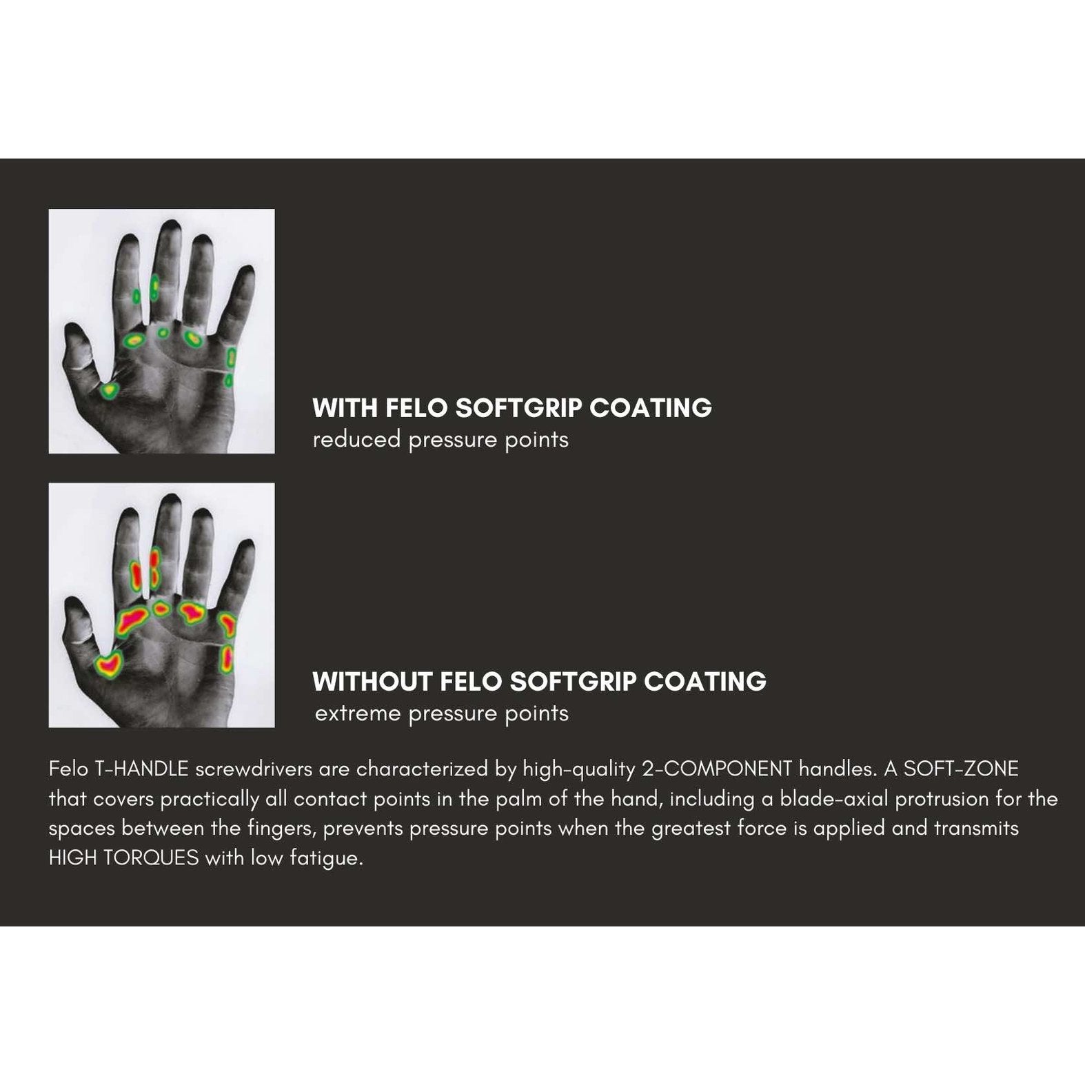 Felo 39763560 T-Handle with 1/4" Square Drive