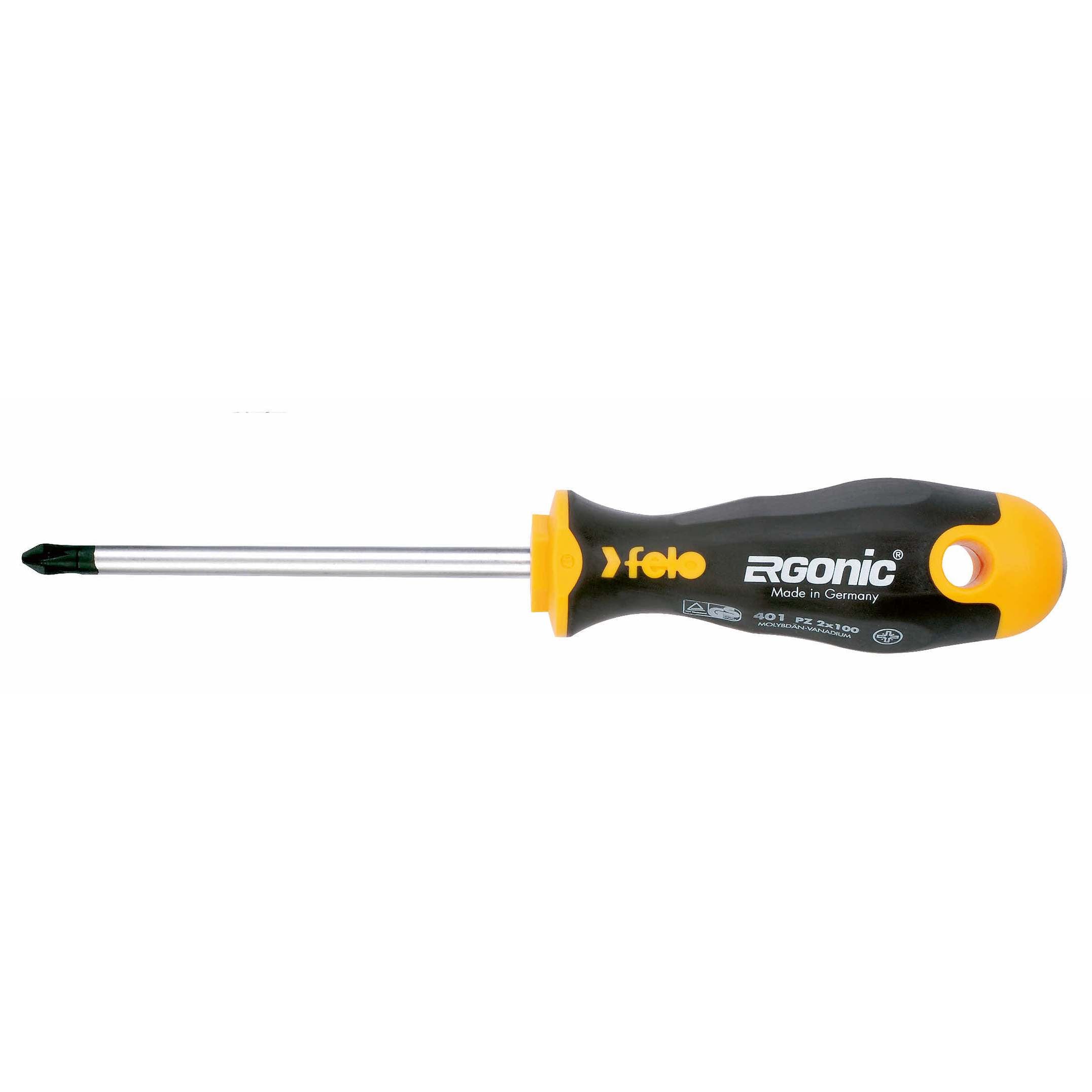 Felo 40091043 Set of screwdrivers SL/PZ/Tx Ergonic, VDE screwdriver and network tester screwdriver on a steel stand, 10 pcs-Liger Tools