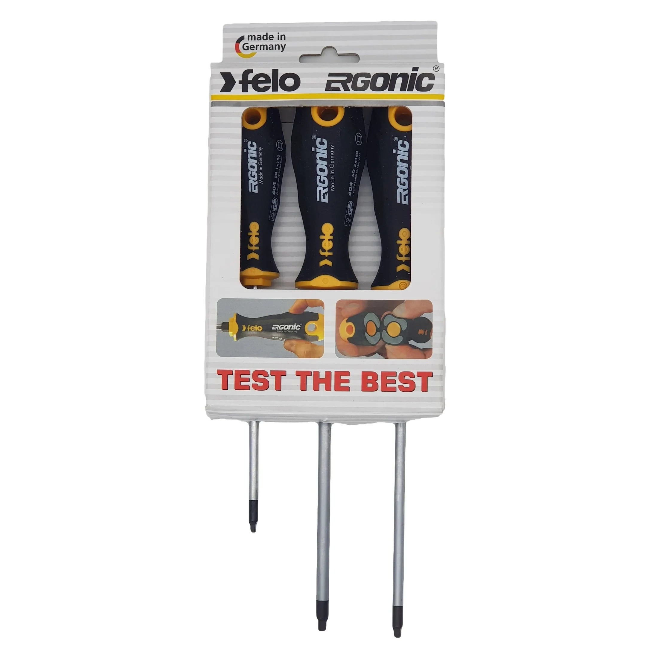 Felo 40493148 Ergonic 3 Piece Square Screwdriver Set