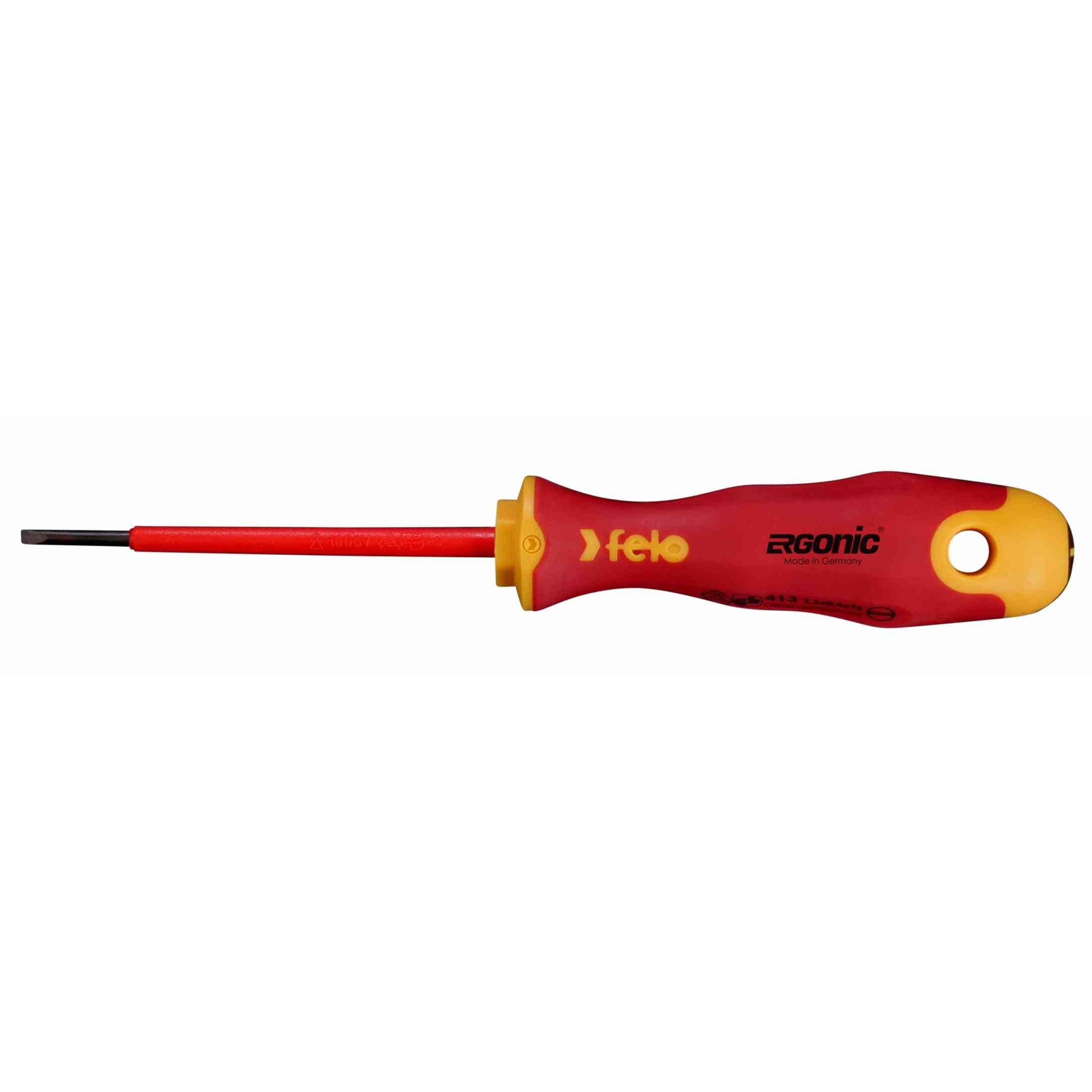 Felo 41302590 Ergonic Insulated 2.5 x 75mm Slotted Screwdriver