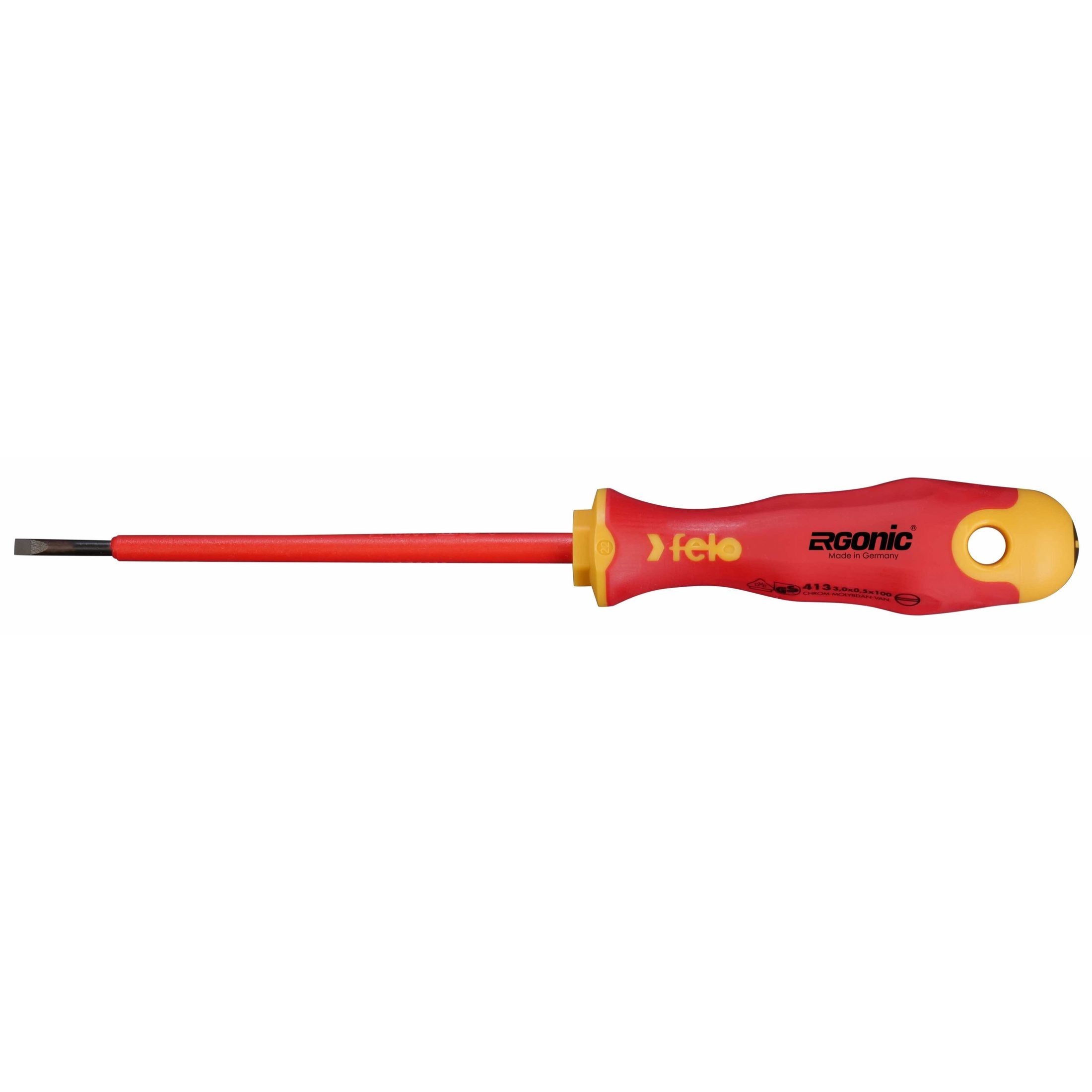 Felo 41303090 Ergonic Insulated 3 x 100mm Slotted Screwdriver