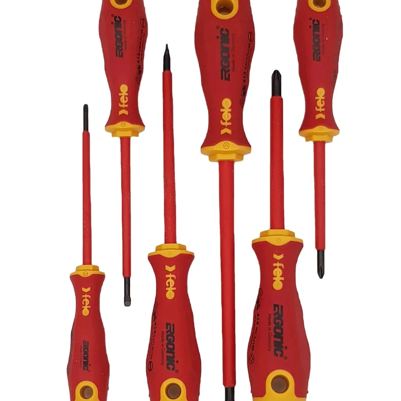 Felo 41396198 Ergonic Insulated 6 Piece Slotted & Phillips Screwdriver Set-Liger Tools
