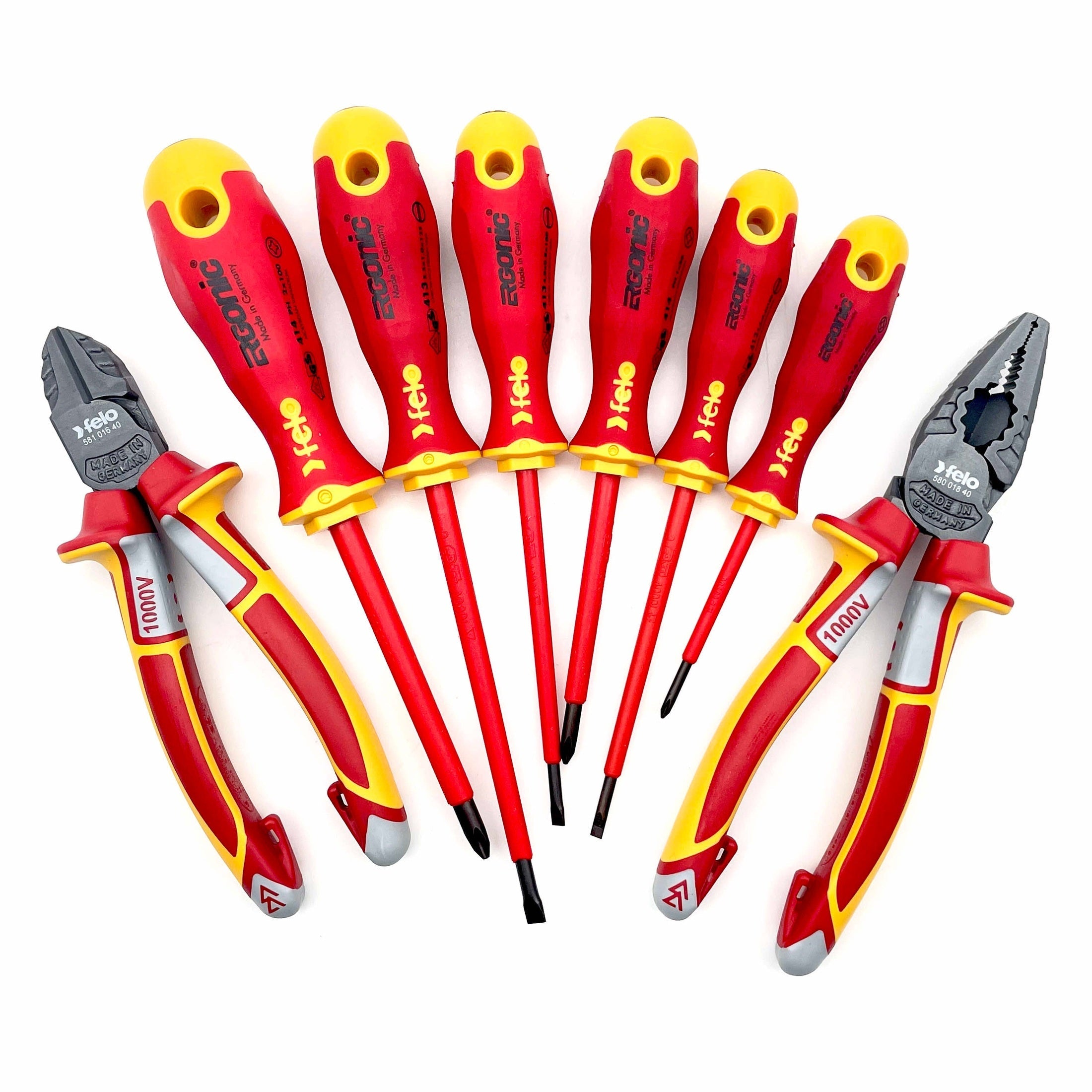 Felo 41398517 8 Piece XL Insulated Tool Set - Pliers and Screwdrivers-Liger Tools