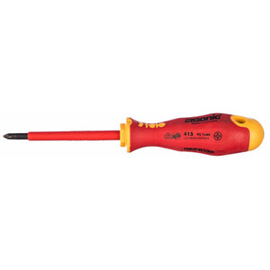 Felo 41510290 Ergonic VDE Insulated Pozidriv Screwdriver, PZ 1 x 80