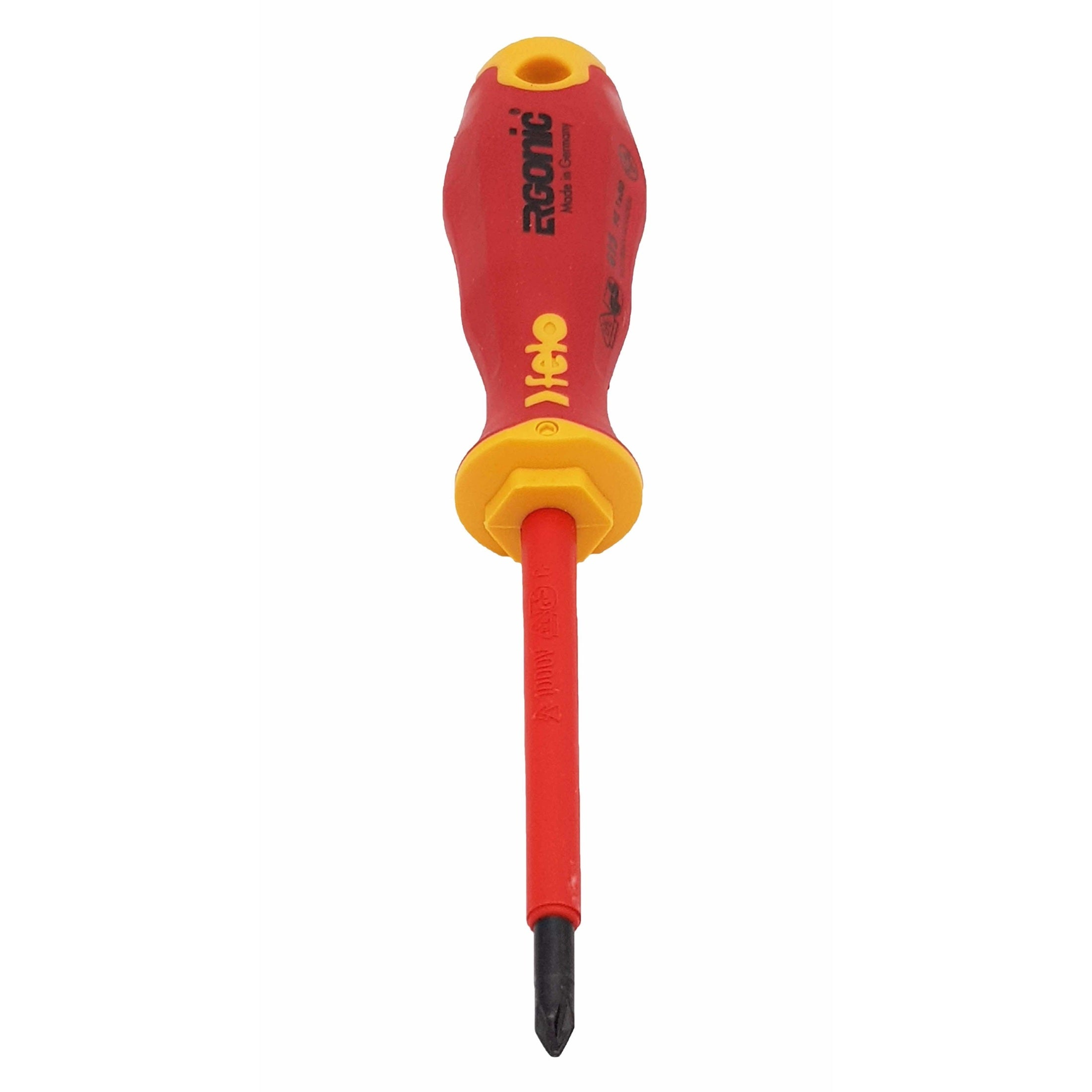 Felo 41510290 Ergonic VDE Insulated Pozidriv Screwdriver, PZ 1 x 80