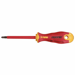 Felo 41620390 VDE Insulated Phillips-Slotted Plus-Minus #2 Ergonic Screwdriver, 100 mm-Liger Tools