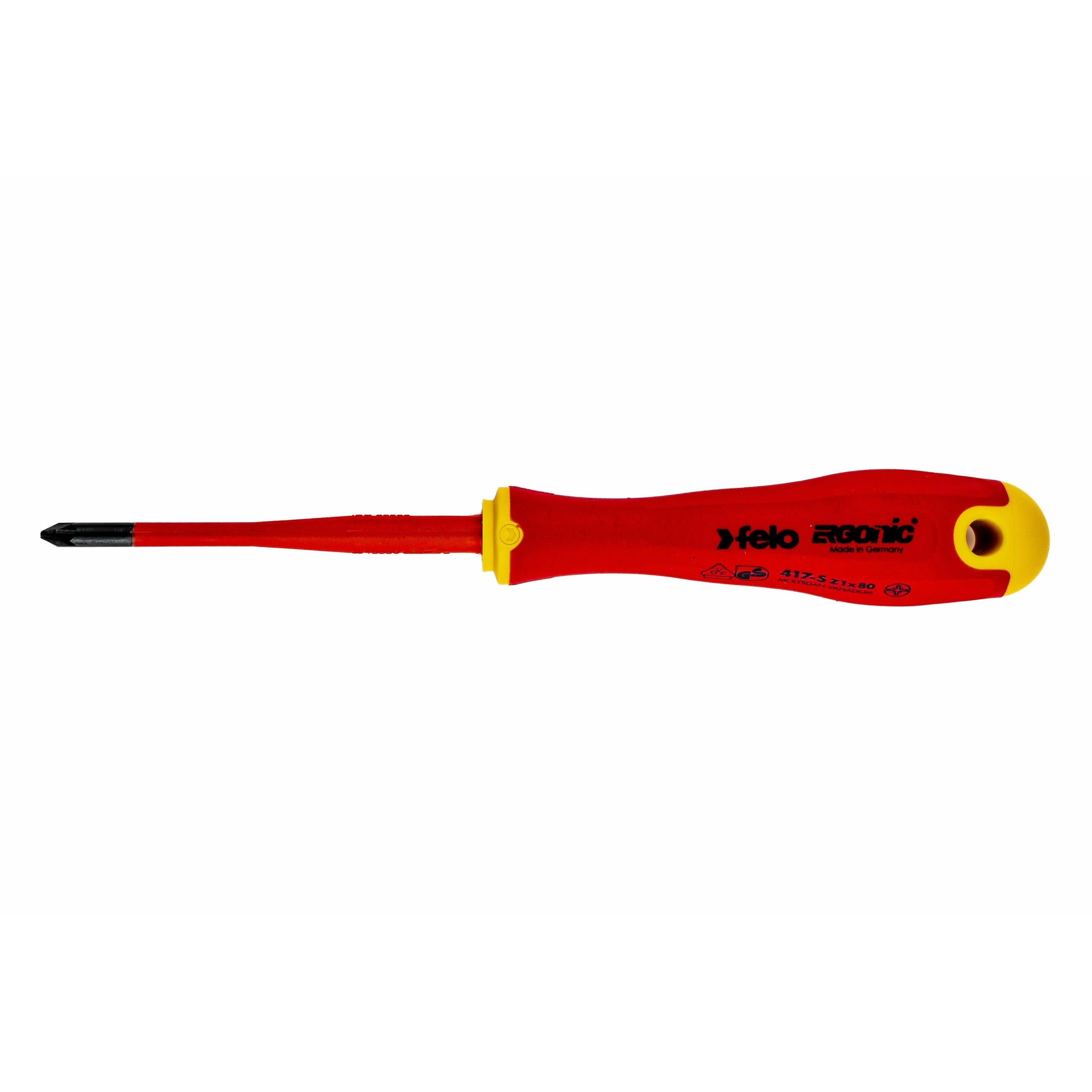 Felo 41719290 E-slim Insulated #1 x 80mm Slotted/Pozidriv Screwdriver