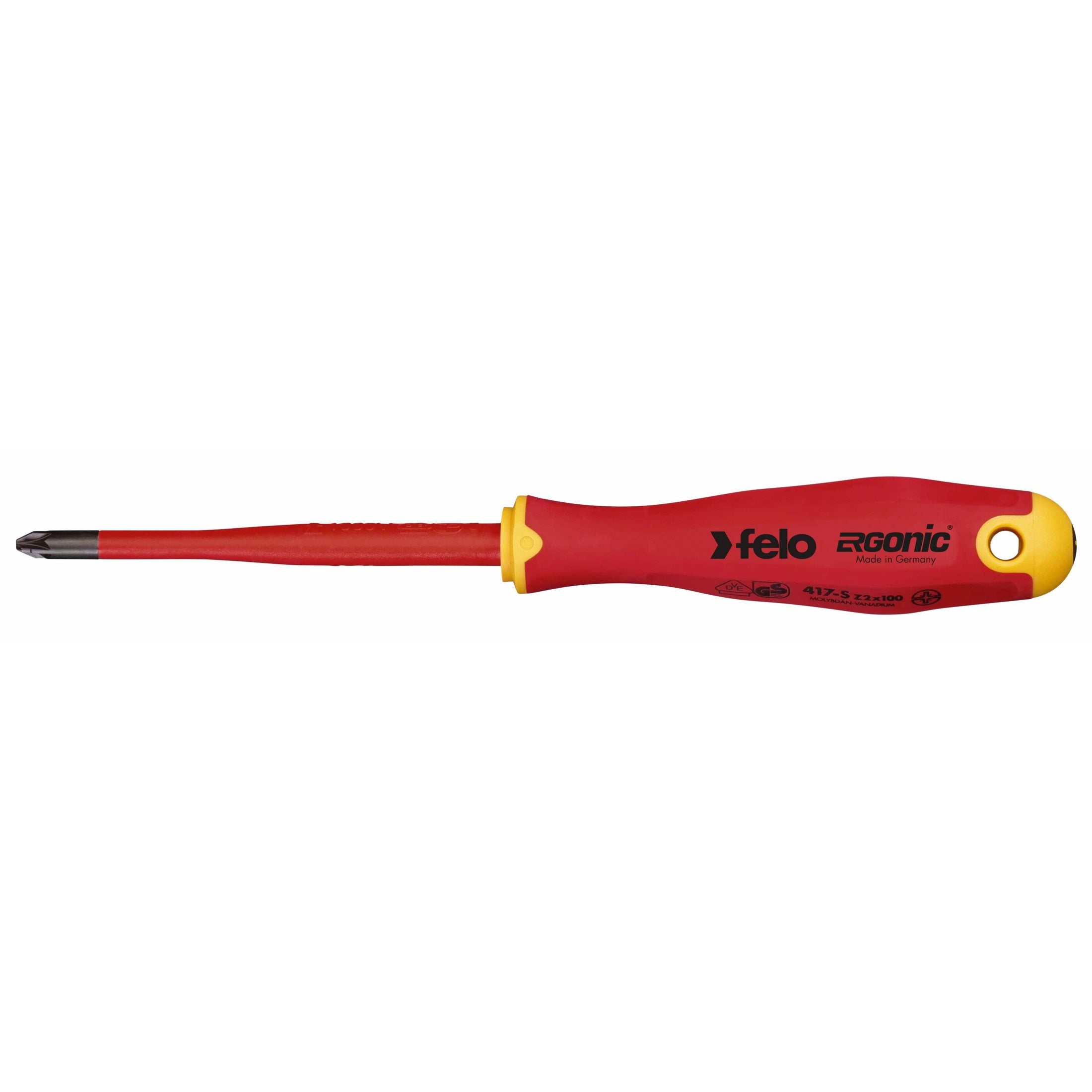 Felo 41729390 E-slim Insulated #2 x 100mm Slotted/Pozidriv Screwdriver