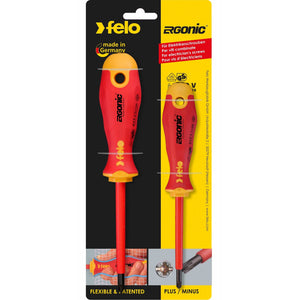 Felo 41792191 E-slim Insulated 2 Piece PlusMinus Z PZ/SL Screwdriver Set