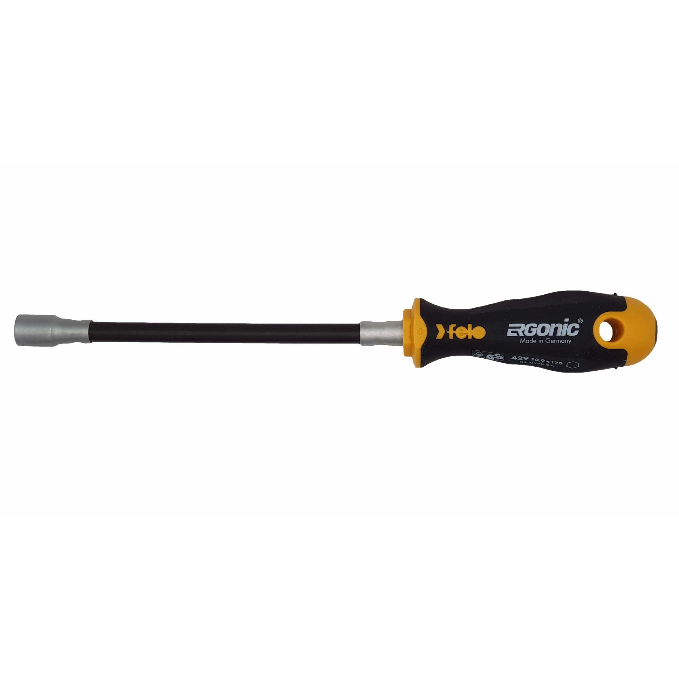 Felo 42910040 Ergonic Metric Nutdriver with Flexible Blade, 10 x 170 mm