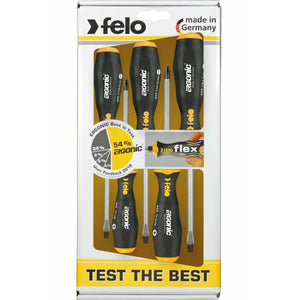 Felo 45095348 Ergonic Impact Screwdriver Set SL/PZ, 5 pcs