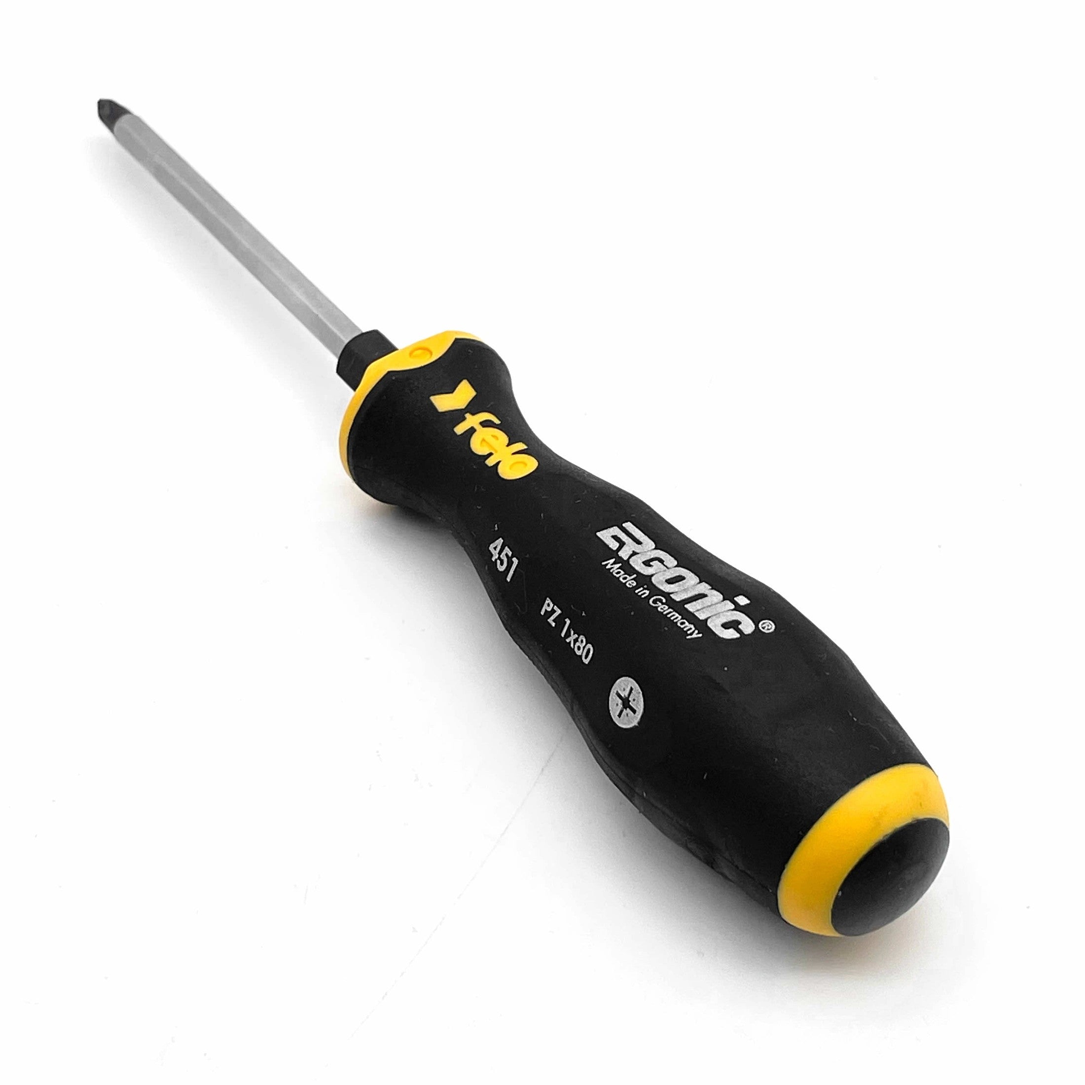 Felo 45110240 Ergonic with Striking Cap Pozidriv Screwdriver, PZ 1 x 80