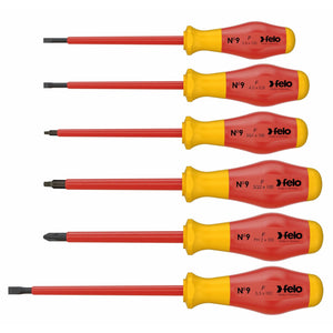 Felo 91396298 Set of Dielectric Screwdrivers SL/PH/SQ, 6 pcs-Liger Tools