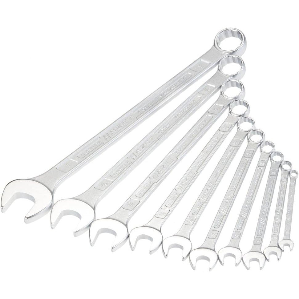 Hazet 600NA/10 12 Point Combination Wrench Set 10 pc SAE