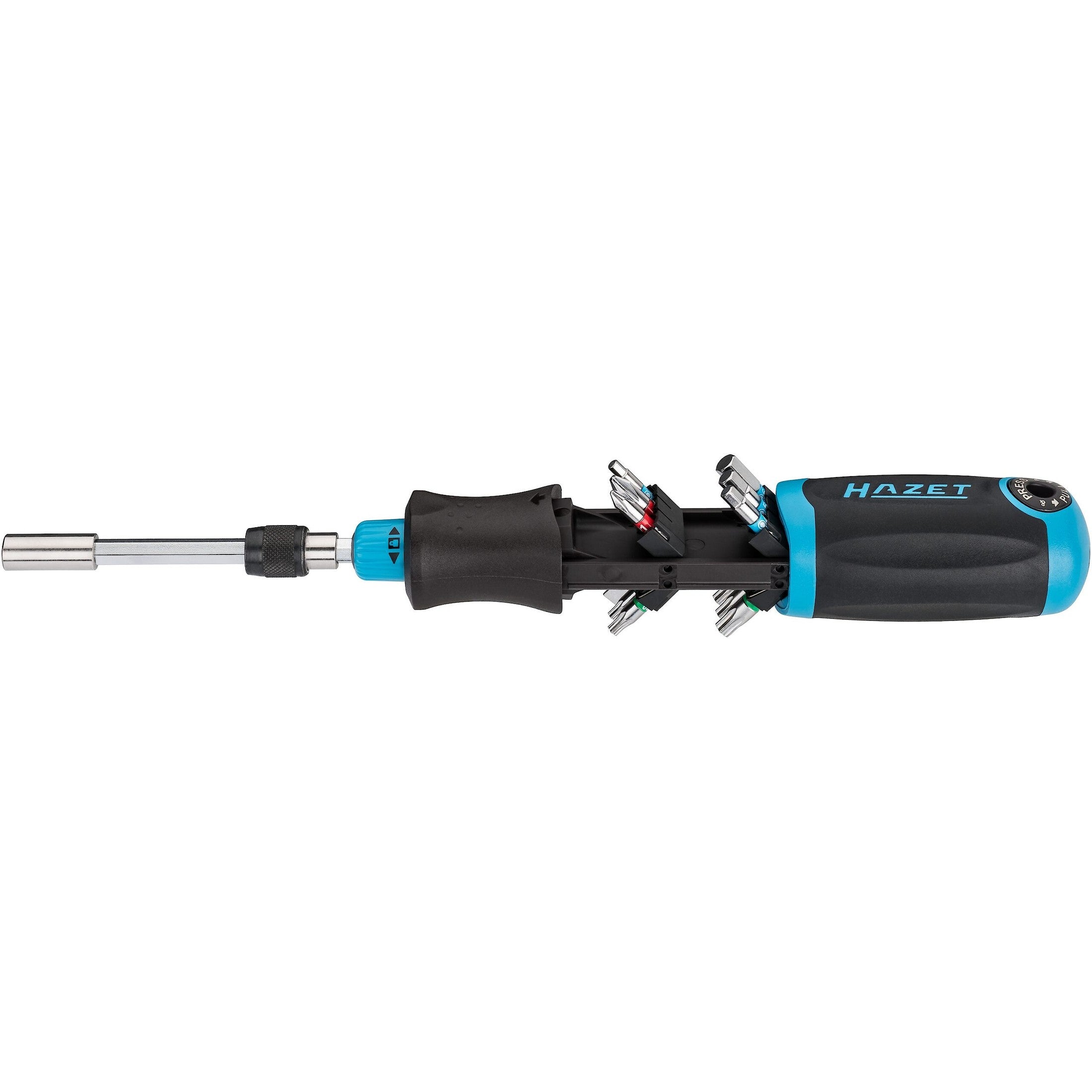 Hazet 810R-4 Ratcheting 1/4" Bit Holding Screwdriver with Magazine