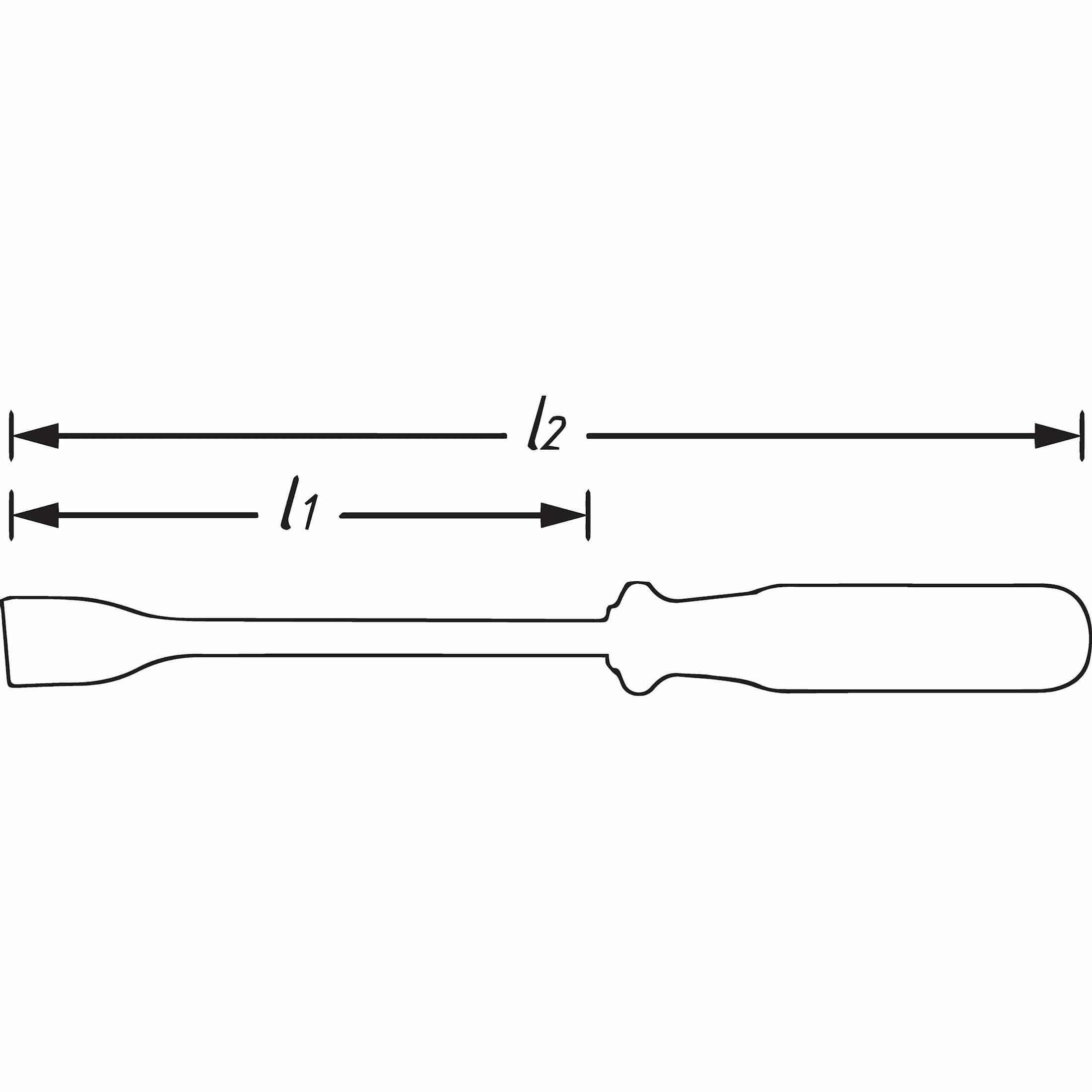 Hazet 824 Blunt Scraper, Flat Profile Long Blade