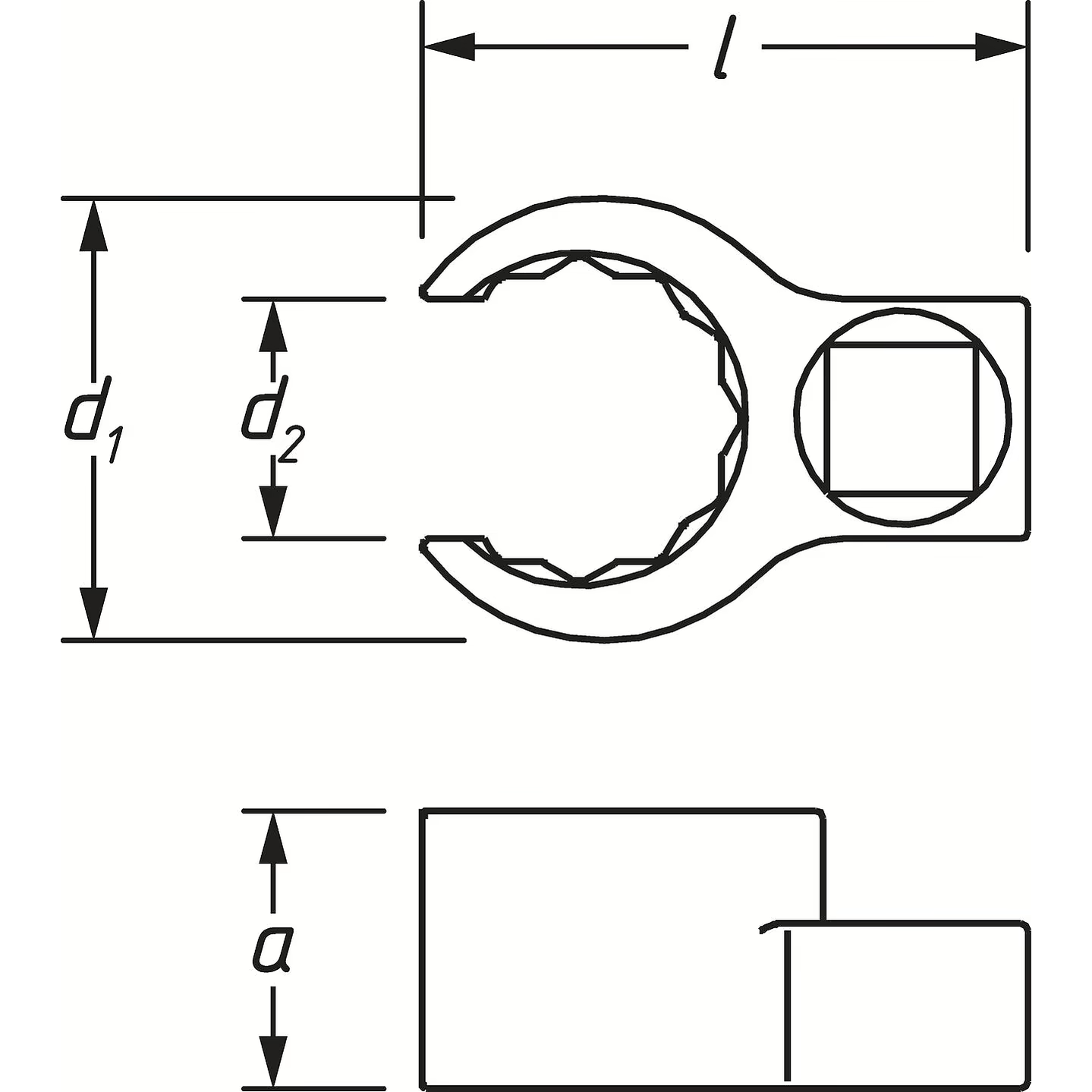 Hazet 848Z-19 - 12 Point Crowfoot Socket, 19mm, 3/8" Drive
