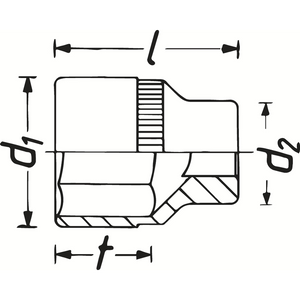 Hazet 880A-1/4 - 3⁄8″ Socket Hexagon Outside Traction Profile