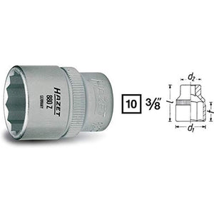 Hazet 880Z-13 - 3⁄8″ Socket With 12-Point Outside Traction Profile, 13 mm