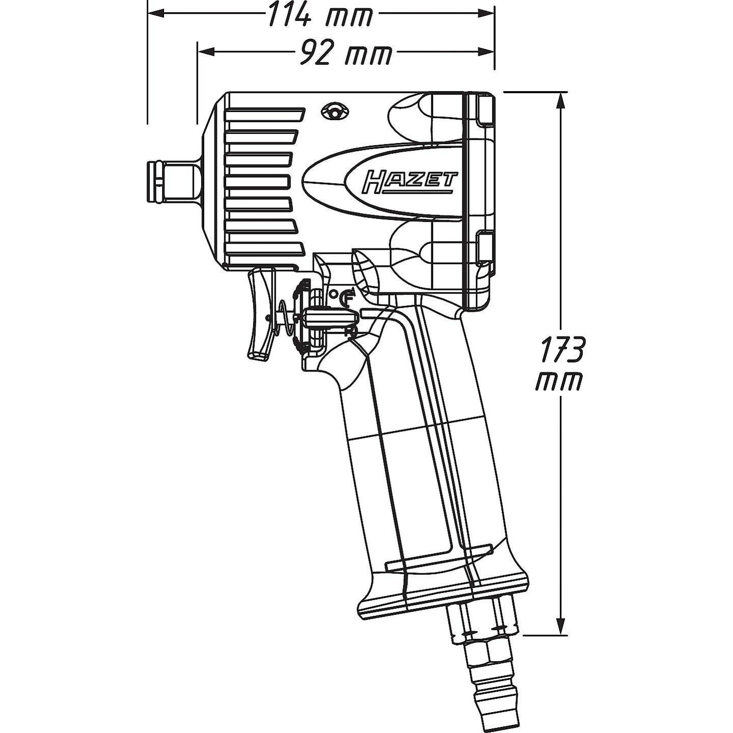 Hazet 9012M Pneumatic Impact Wrench, 1/2"-Liger Tools