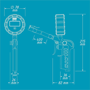 Hazet 9041D-1 Digital Tire Inflation Gauge