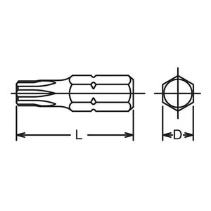 Koken 100T.32-T40 - 5/16 Hex Drive TORX T40 Bit - 32mm Length