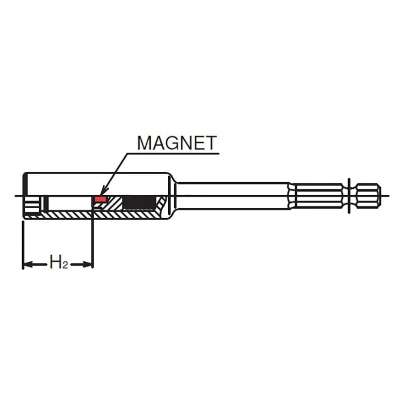 Koken 115G.150-10 - 1/4" Hex Drive Slide Magnet 6-Point Nut Setter, 150mm Length