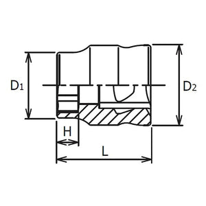 Koken 2400MZ-10 - 1/4" Sq Drive 6 point chrome Metric Socket Z-series 10mm