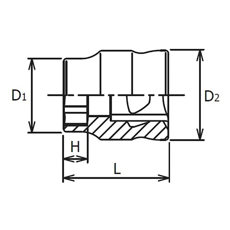 Koken 2400MZ-10 - 1/4" Sq Drive 6 point chrome Metric Socket Z-series 10mm