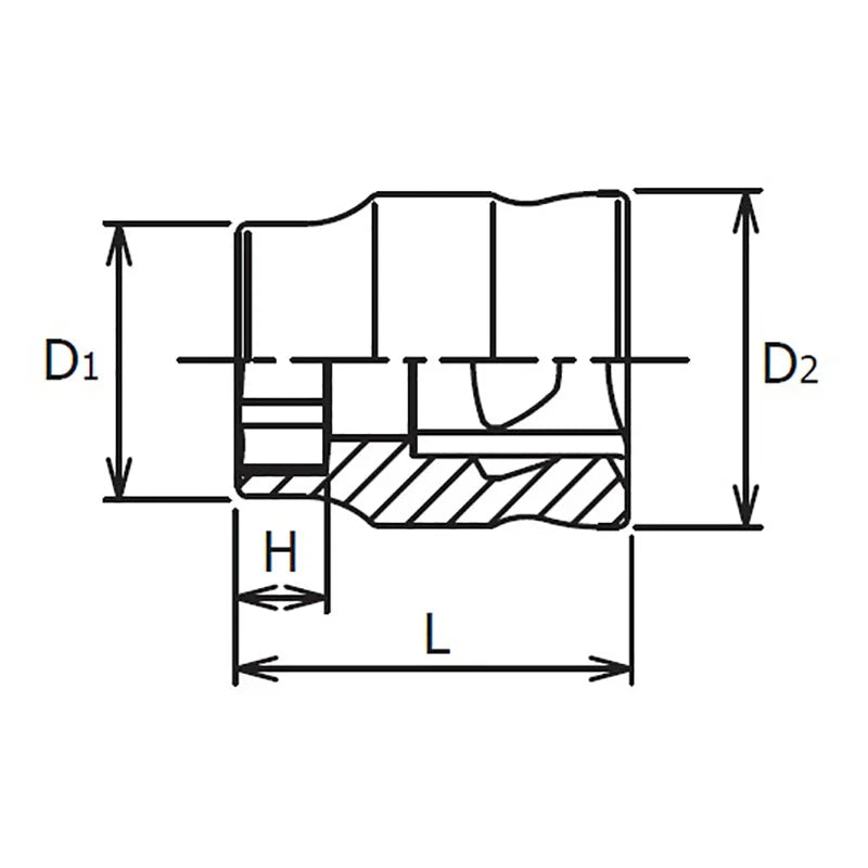 Koken 2400MZ-8 - 1/4 Sq. Drive 6 point chrome Metric Socket Z-Series