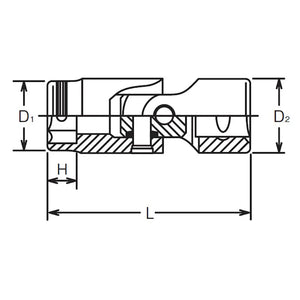 Koken 2441M-8 - 1/4 Sq Drive Universal NUT GRIP Socket