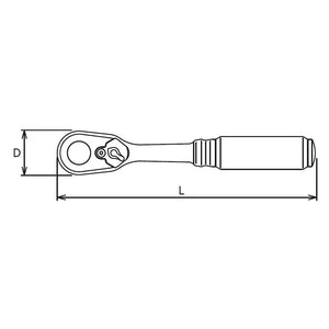 Koken 2725Z - 1/4" Sq Drive Ratchet Handle 72 teeth 114mm Length Z-series-Liger Tools