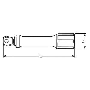 Koken 2763-28 - 1/4 Sq. Drive Wobble-Fix Extension Bar 28mm Length