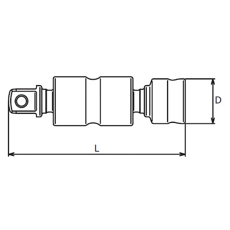 Koken 2772Z - 1/4" Sq Drive Universal Double Joint 46mm Length - Z-series