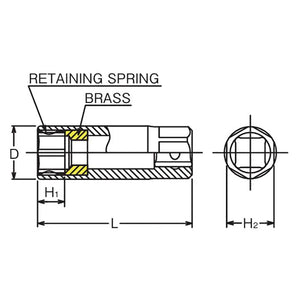 Koken 3300C-16 - 3/8" Sq Drive 6-Point Clip Type Spark Plug Socket