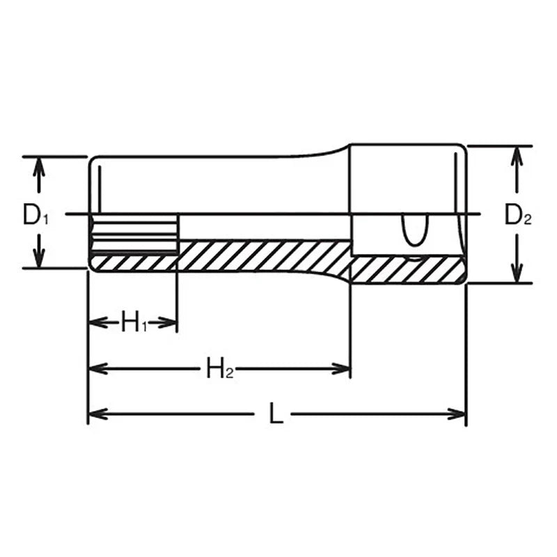 Koken 3305M-22 - 3/8 Sq. Dr. Socket 22mm 12 point Length 65mm