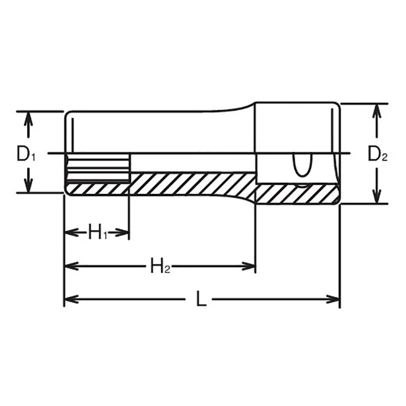 Koken 3305M-6 - 3/8 Sq. Dr. Socket 6mm 12 point Length 55mm