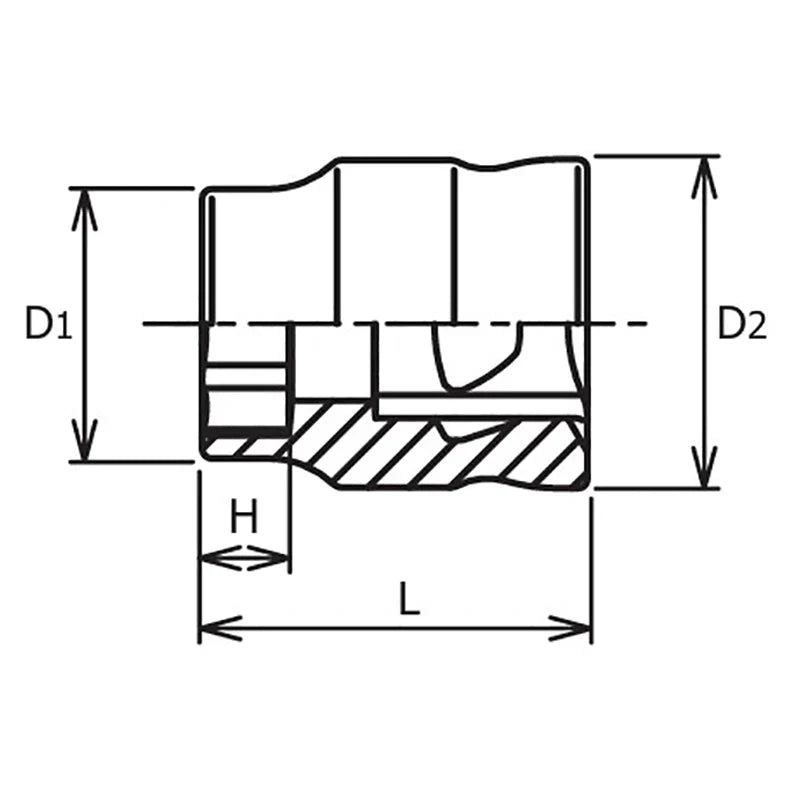 Koken 3400MZ-10 - 3/8" Sq Drive 6-Point Z-Series Metric Chrome Socket