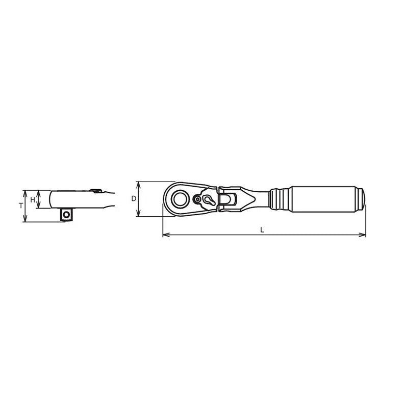 Koken 3726ZB-280 - 3/8" Sq Drive Ratchet Handle 72 teeth Flexible Head, 280mm Length Z-series